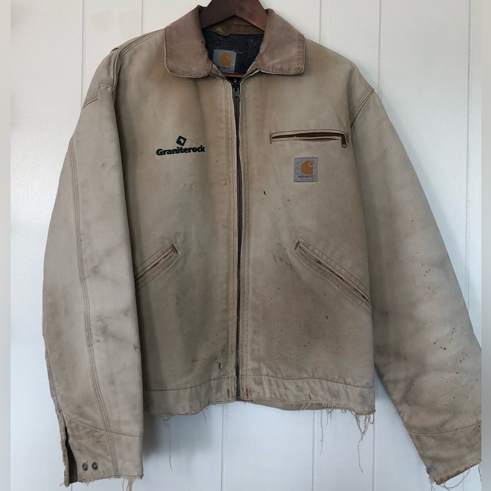 Thrashed Carhartt Paint splattered lined jacket